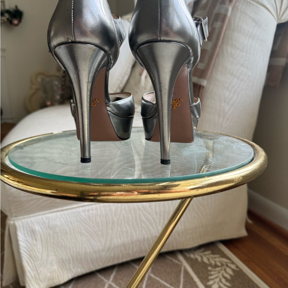 Prada Argento Platforms Size 40 - image 8